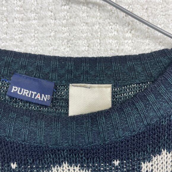 Vintage 90s Sweater Puritan Acrylic Knit Geometric Pattern XL Nostalgia READ - Picture 6 of 16
